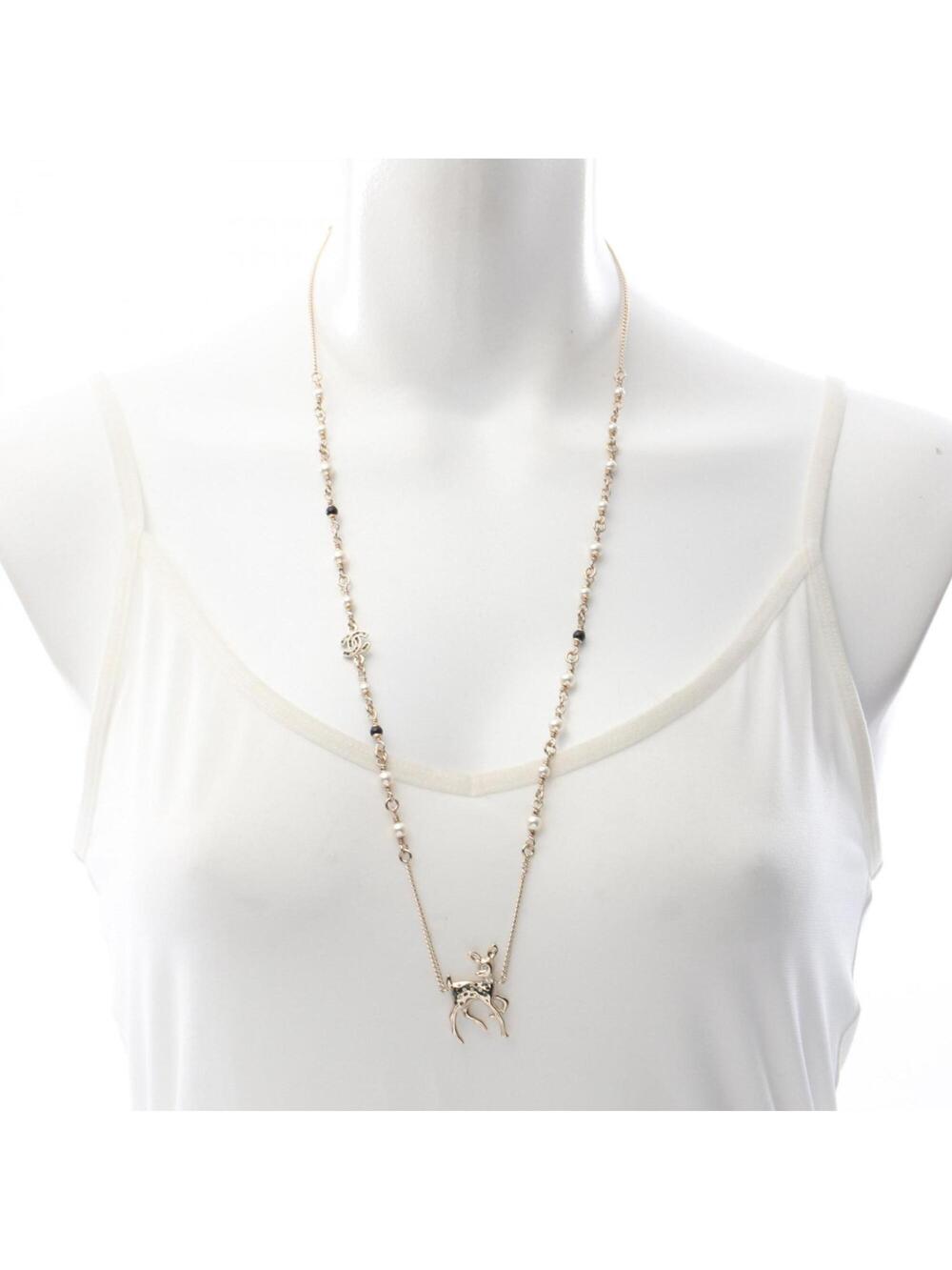 Chanel Cc Logo Pendant Necklace Metal #275898C14B - Picture 7 of 7